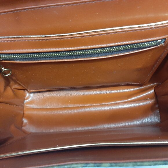 Vintage Beige Snake Skin Frame Top Handle Box Purse Handbag - Picture 9 of 9